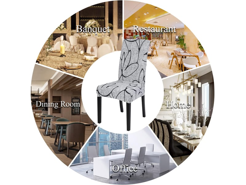 Housses De Chaise Extensibles Lot De 4 Ou 6 - Protection Lavable, Universelles, Pour Salle à Manger