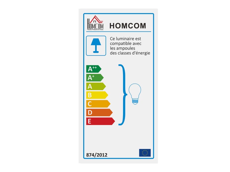 Lampadaire étagère HOMCOM 160cm - 3 étagères MDF Noir - Lumière Intégrée - Rangement Salon/chambre