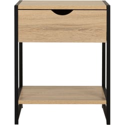 Table De Chevet Enfant Azur - 1 Porte Motif Bois Vert, Pieds En Pin, Anti-Basculement 34x23.5x52 Cm - 5