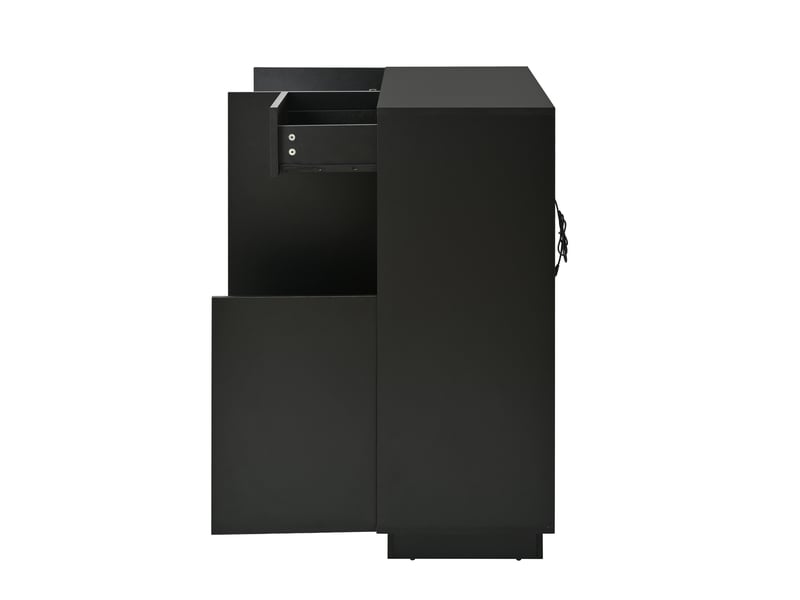 Meuble à Chaussures Avec LED 16 Couleurs - 105x39,5x100,5 Cm - Étages Réglables Pour 14-18 Paires - Tiroir De Rangement - Blanc