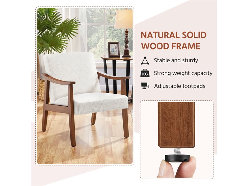 Housse De Fauteuil Extensible Milieu De Siècle - Tissu Polyester/élasthanne - Design à Carreaux - Protection Anti-taches - Pour Salon, Hôtel, Café - Beige