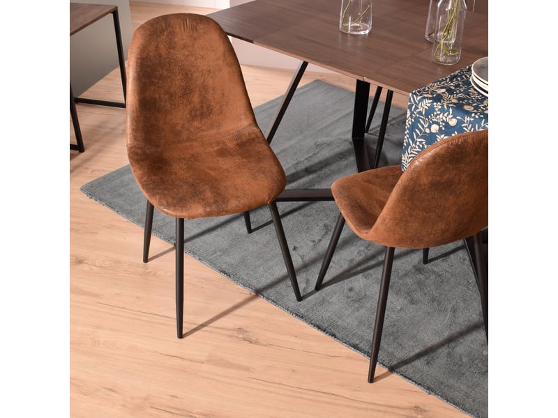 Lot De 4 Chaises De Salle à Manger En Velours Rétro, Pieds Métal Noir – Style Moderne Et Confortable
