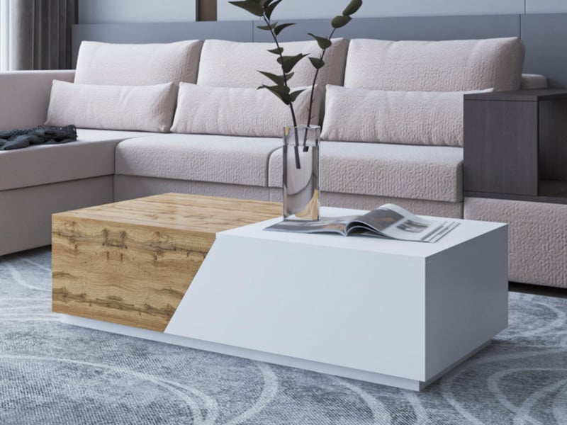 Pitt - table basse - 124 cm - style industriel - Best Mobilier