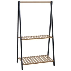 Mondeer Armoire Penderie Portable 35x45cm - 20 Cubes Avec 3 Tringles, Portes Et Rangement Étagère Noir Blanc