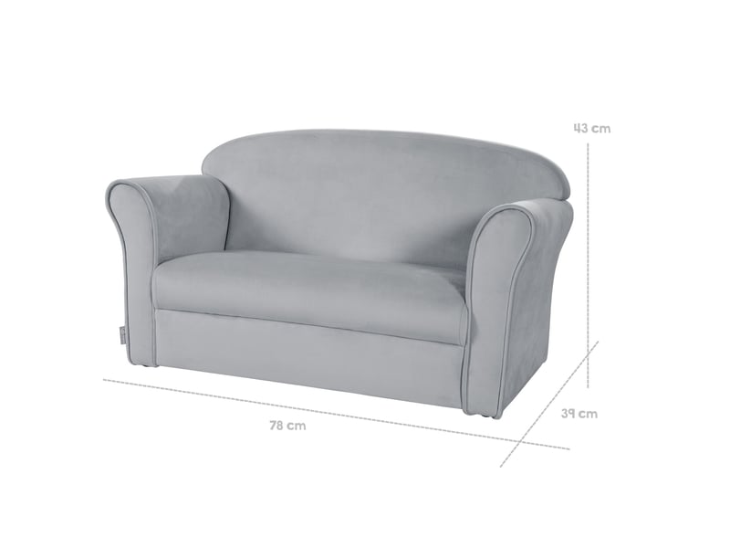 Roba Pouf Cœur Velours Lil Sofa - Tabouret Enfant Bleu Clair - Chambre Bébé & Enfant