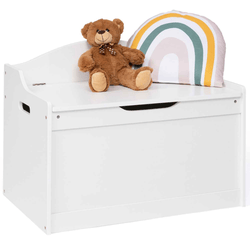 Coffre à Jouets Banc 2 En 1 HOMCOM - 60x30x50 Cm, Rose, Rangement Jouets + Siège (40 Kg), Couvercle Sécurisé à Pression - 6