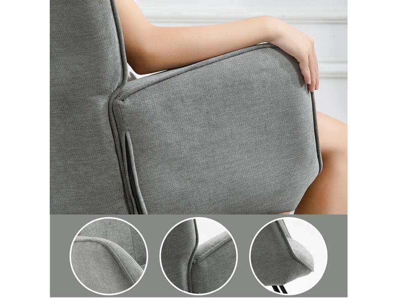 Fauteuil à Bascule Adulte En Tissu Teddy - Chaise De Nursing Confortable Pour Chambre Bébé Ou Salon - Gris Foncé - Capacité 150 Kg