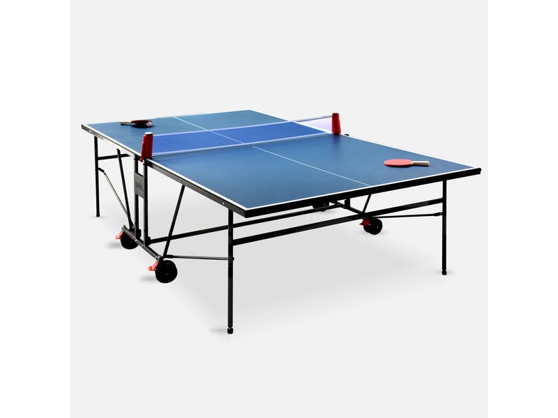 Table De Ping Pong Pliable Alice's Garden - Bleue - Avec 2 Raquettes Et 3 Balles - Pour Intérieur - Idéale Famille & Amis