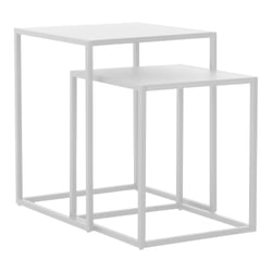 Lot de 2 tables basses gigognes COSENZA blanc et bois