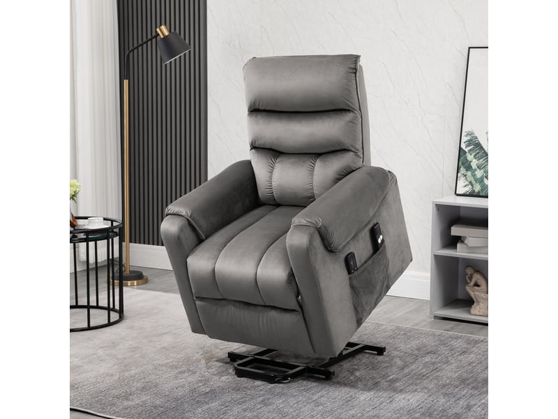 HOMCOM Fauteuil massant avec repose-pied, dossier inclinable jusqu'à