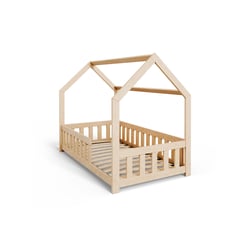 Lit Enfant Panda KOBI 140x70cm - Avec Matelas 7cm Et Barrière | Blanc | Chambre Bébé