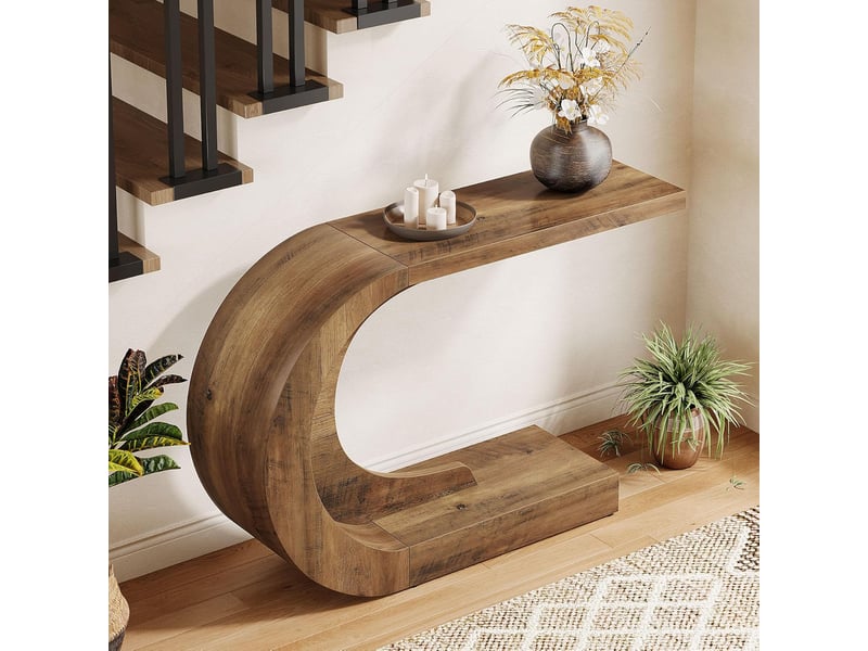 Tribesigns Table basse extra longue de 180 cm - Console fine pour entrée et salon - Rustique industrielle - Table de couloir étroite - Marron