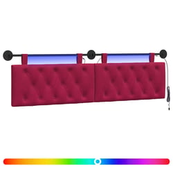 Tête De Lit à LED Velours Rose 160cm - Meuble Chambre Double Avec Hauteur Réglable Et Éclairage Ambiance