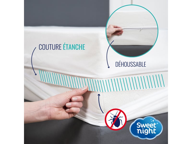 Housse Matelas Imperméable Zip Intégral | Anti-Acariens & Punaises | Respirante | 5 Tailles