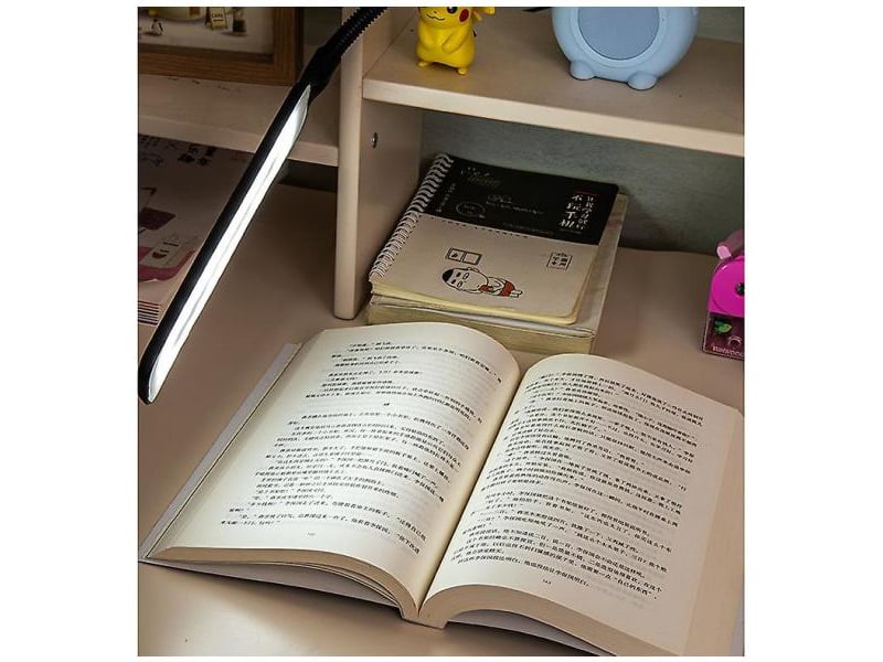 LIBORA Lampe Bureau LED Double Tête Avec Télécommande – 25 Modes, Pince, Col De Cygne Flexible, Noir