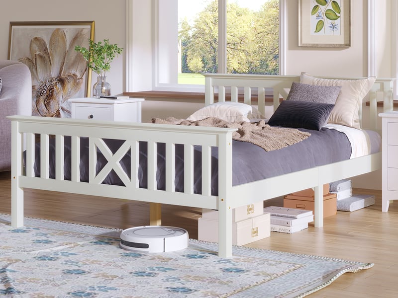 Lit Futon 140x200cm Stella Trading - Bois Blanc | Minimaliste & Moderne