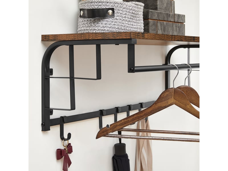 Orapoke Étagère murale avec crochets, porte-manteau mural de 43,2 cm Orapoke Étagère murale avec crochets, porte-manteau mural de 43,2 cm