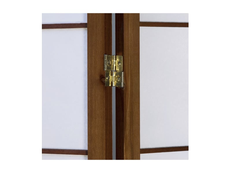 Paravent Japonais Shoji 6 Pans En Bois Brun - Séparation Lumineuse L261 X H178 Cm