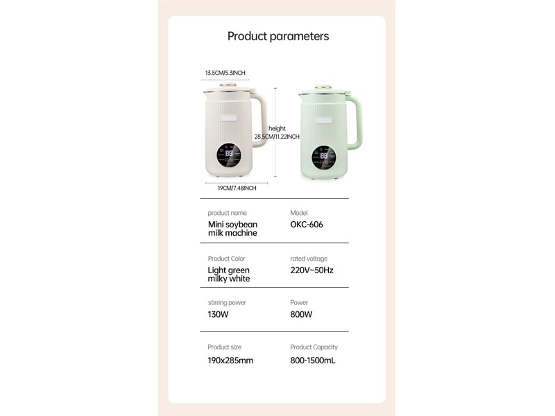 Machine à lait de soja - PRUMYA - 1.2L - 500W - Nettoyage automatique - Minuterie intégrée Machine à lait de soja - PRUMYA - 1.2L - 500W - Nettoyage automatique - Minuterie intégrée