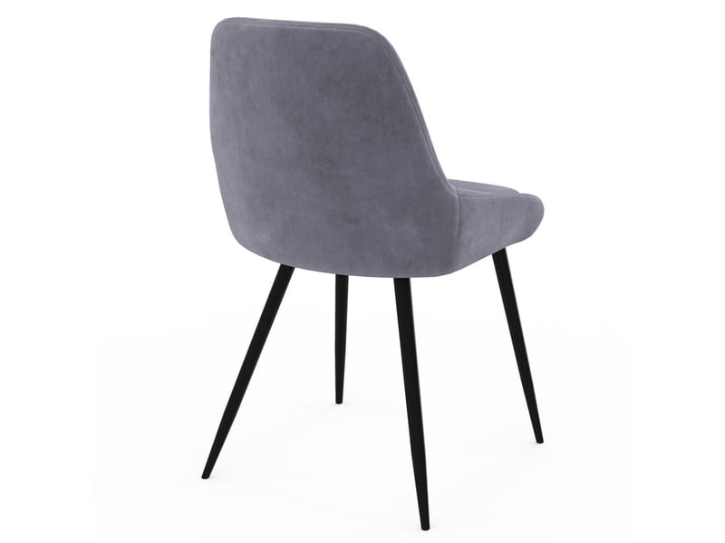 Lot De 6 Chaises THALYA En Velours Gris Foncé Avec Accoudoirs - Neuf