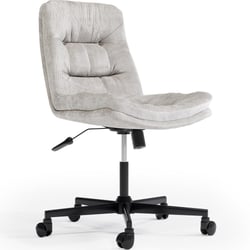 Chaise Bureau SONGMICS Pivotante - Tissu Doudou Et PU - Confortable Et Réglable - Beige/Blanc