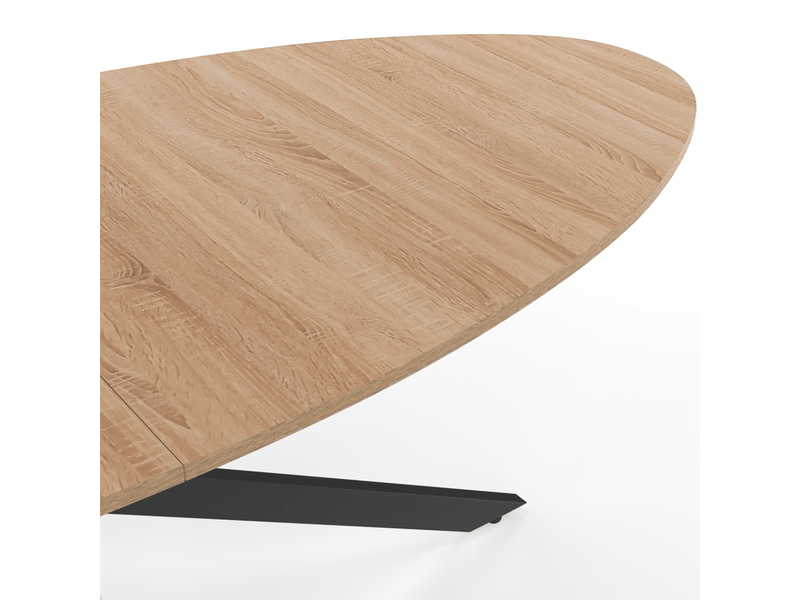 Table à Manger Ovale Alix 10 Personnes - Plateau Marbre Blanc, Pied Araignée Noir, 200x90cm
