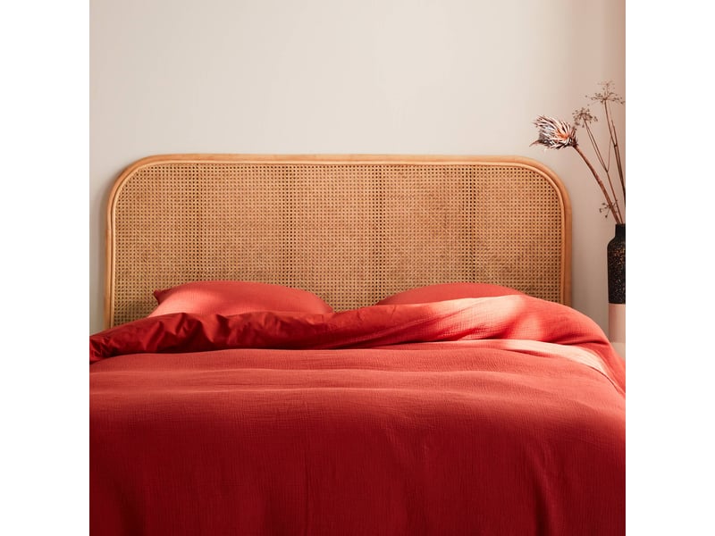 Tête De Lit Cannée Lituania Paris Prix 160cm - Naturel En Bois Et Rotin - Design Bohème