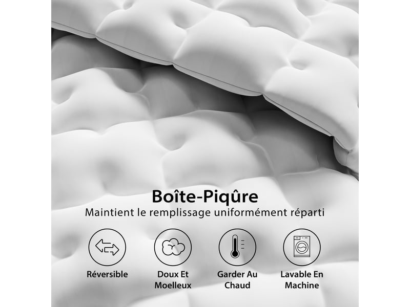 Couette Grand Froid Nuage 240x260 Cm – 700 G/m² Fibre Creuse Haute Densité, Anti-acariens, Hypoallergénique – Chaleur Intense Hiver