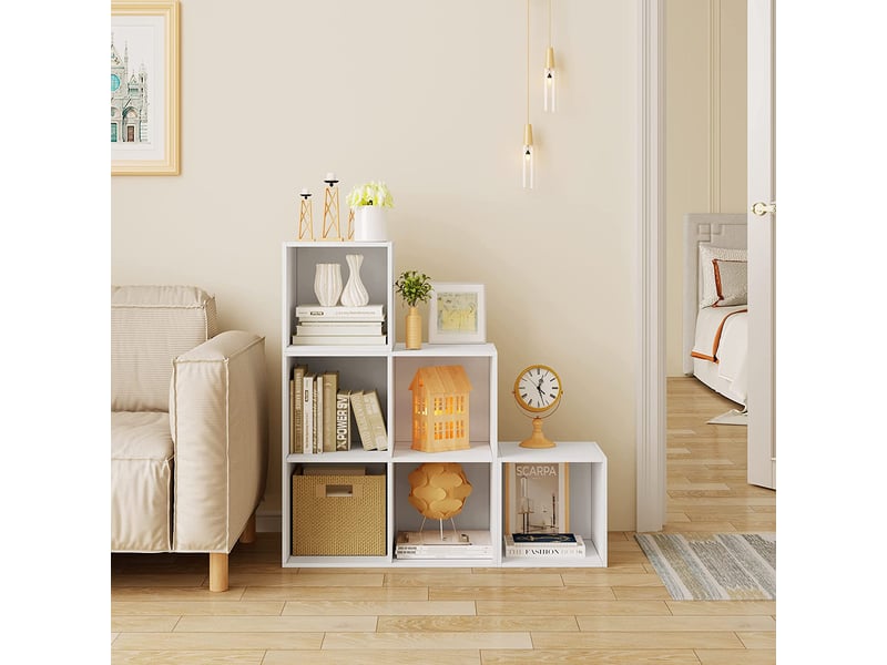 Bibliothèque Cube 6 Cases Nubo - Blanc 61x92x29 Cm - Idéale Salon, Chambre, Bureau