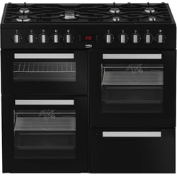 Piano De Cuisson Mixte Glem 98L - 5 Feux Et Four Électrique - Noir Et Inox - Autonettoyant