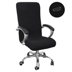 Housse De Tabouret De Bar Avec Dossier - Tissu Extensible Anti-rides - Facile à Installer Et Lavable - Noir