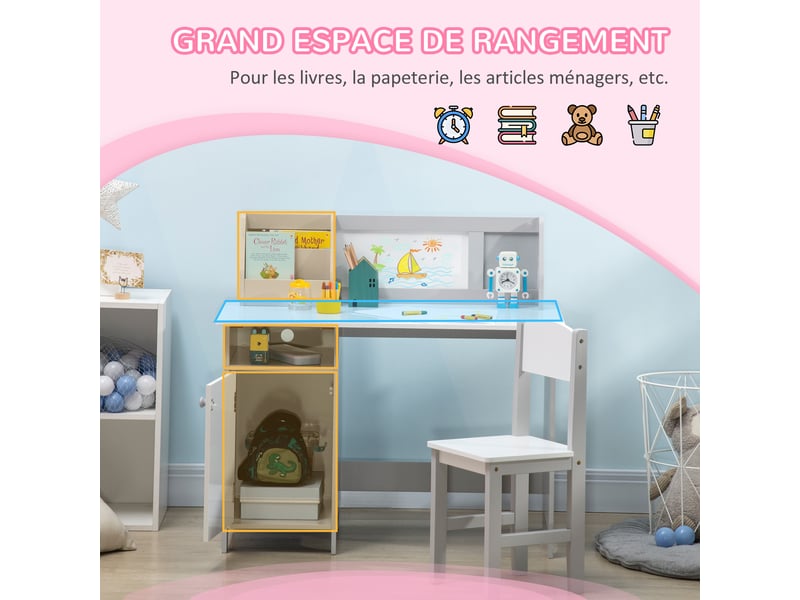 Table Et Chaise Enfant Réglables En Hauteur - Bureau Convertible Pour Dessin, Lecture, Repas | Gris, Plastique Durable - 8