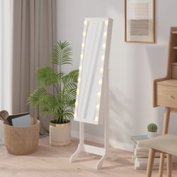 Miroir Sur Pied Pivotant - 166cm - Inclinable - Roulettes - Pour Dressing, Salle De Bain - Style Moderne
