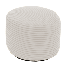 Pouf Leandre Atmosphera - 35x35x35 Cm, Tissu Beige Chiné, Pieds En Pin, Charge 110 Kg - 10