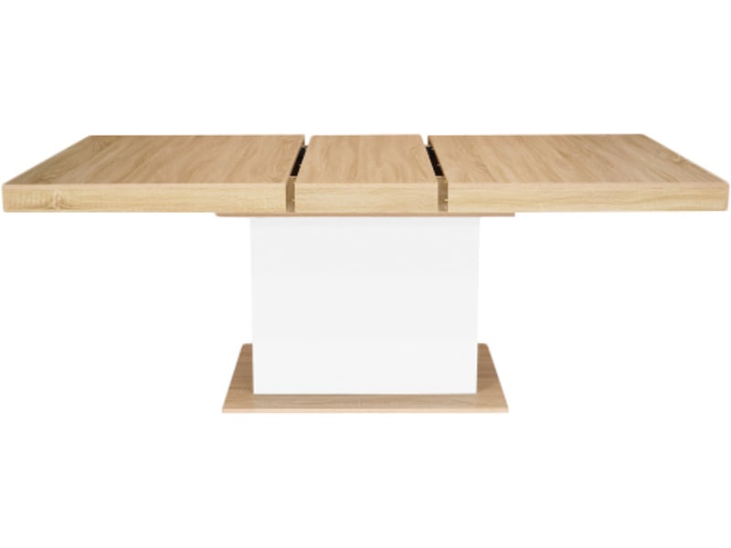 Table à Manger Extensible Eden IDMarket 160-200 Cm - Bois Et Blanc | 6-10 Personnes