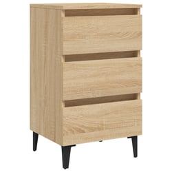 Lot De 2 Tables De Chevet Juliette 1 Tiroir + Niche - Effet Lattes Chêne, Design Naturel Et Moderne
