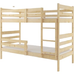 Lit Superposé QUBA En Pin Massif – Sécurité, Tiroir, Convertible En 2 Lits Séparés (90x200 Cm)