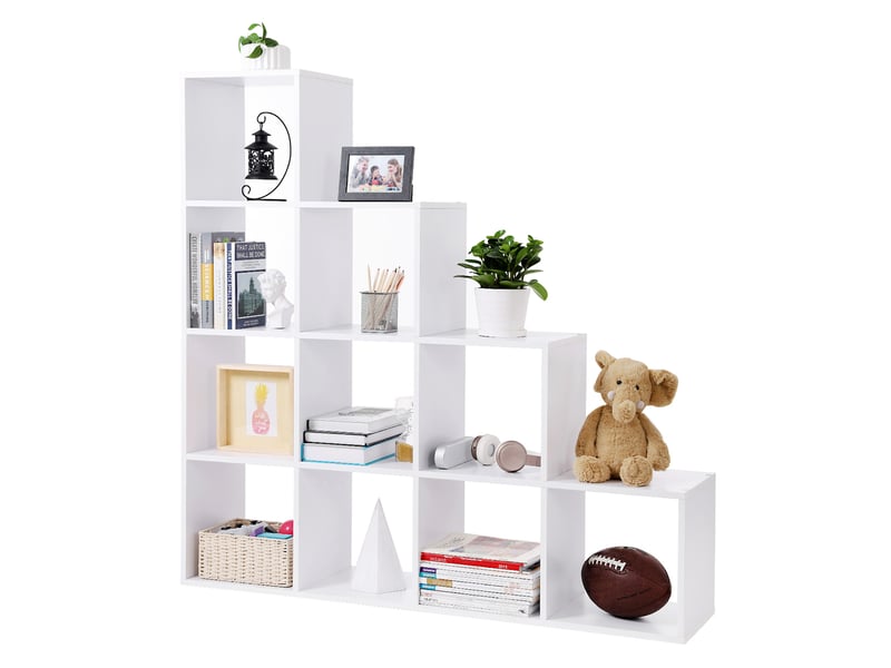 Bibliothèque 8 Compartiments VASAGLE 128cm - Étagère Rangement Salon Bureau Blanc