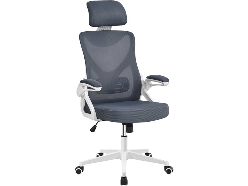 Fauteuil De Bureau Ergonomique HOMCOM - Accoudoirs Relevables, Basculant - Gris - 6