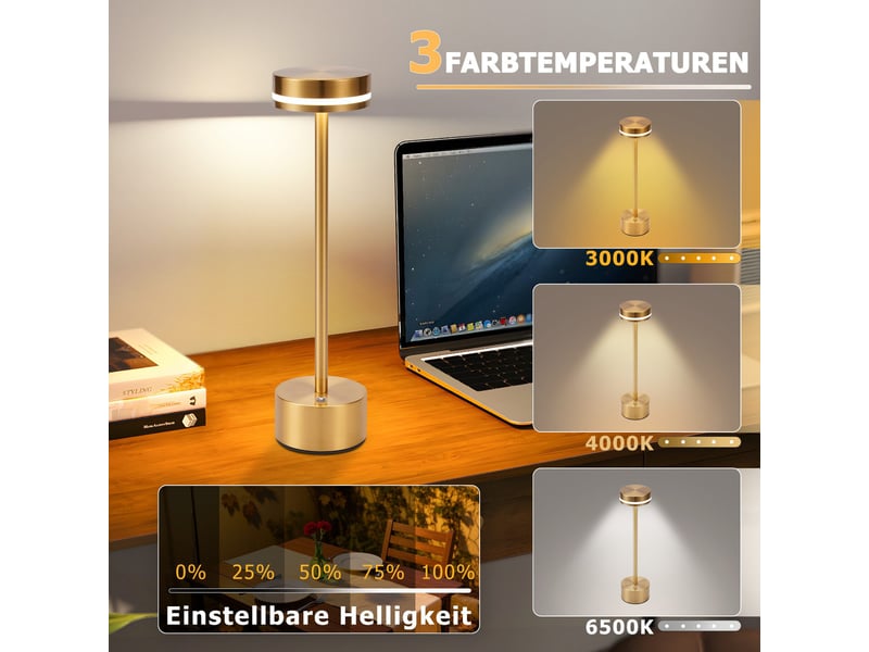 Veilleuse LED Rétro Rechargeable USB Dorée - Style Créatif - Neuf