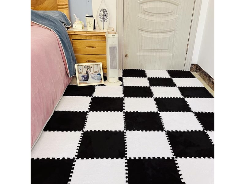 Lot De 9 Carreaux De Moquette En Mousse EVA 30x30 Cm - Tapis Puzzle Doux Et Antidérapant Pour Chambre, Salon, Salle De Jeux - 13