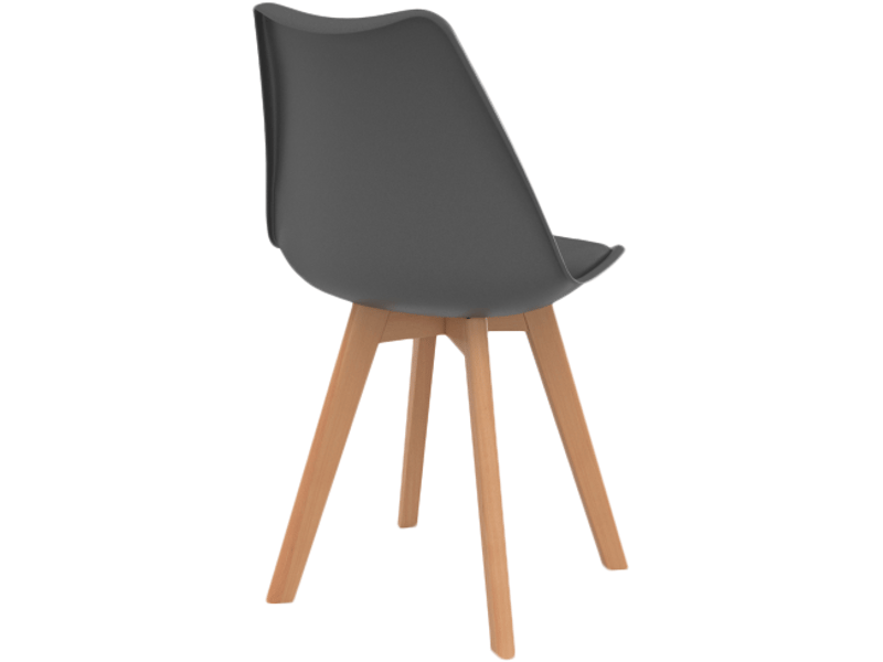 Lot De 4 Chaises Scandinaves SARA - Couleurs Gris Foncé, Clair, Blanc Et Noir