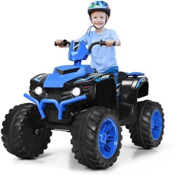 COSTWAY 12V Voiture Électrique Enfant Avec Télécommande & Lumières LED, Véhicule Électrique à 4 Pneus Avec Musique & Klaxon, Démarrage Lent, 3-6 Km/h, Charge 30kg Pour Enfants De 3 Ans+ (Noir