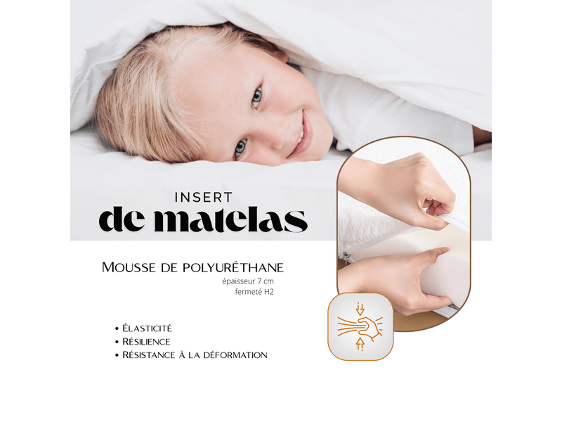 Matelas Enfant 70x90cm En Mousse Froide - Housse Lavable Certifié