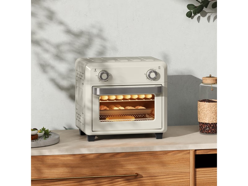HOMCOM Mini Four à Chaleur Tournante 20L - Friteuse à Air Chaud, 1400W, 5 Modes, Idéal Famille