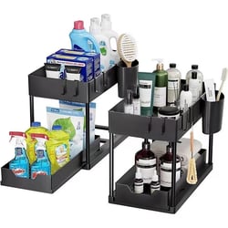 Égouttoir à Vaisselle Extensible SONGMICS - 31-56 X 42 X 20 Cm, Noir, Bec Rotatif 360°, Bac Incliné | Pour évier Jusqu'à 49 Cm
