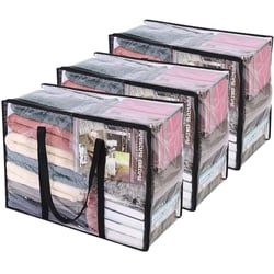 Lot De 2 Grands Sacs De Rangement 120L Extra Large – Imperméables En Oxford 600D, Poignées Renforcées Et Fermeture Éclair Robuste – Idéal Pour Déménagement, Vêtements, Couettes, Literie Et Stockage