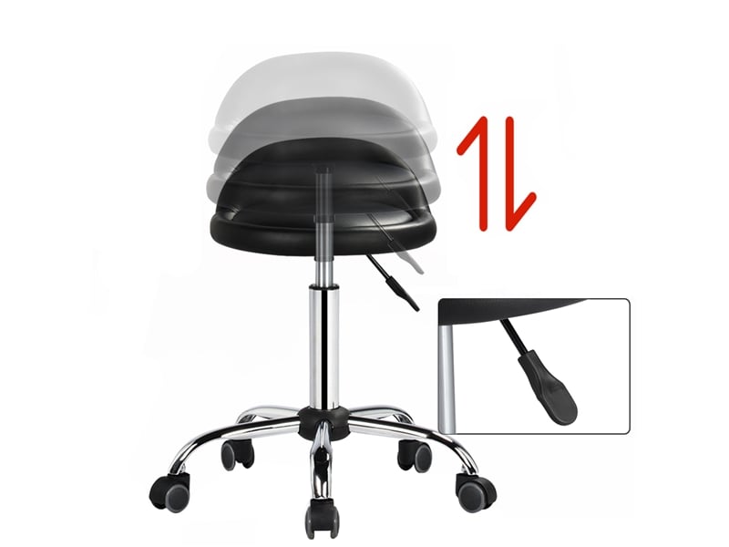 Tabouret de travail Stuttgart en similicuir Blanc Tabouret de travail Stuttgart en similicuir Blanc
