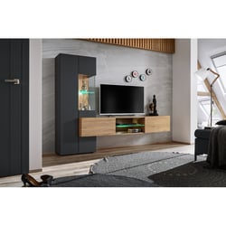 Meuble TV KAMLOOPS 180 Cm - Design Arrondi Cachemire, 3 Tiroirs, Système Pousse-pour-ouvrir, Fabrication UE