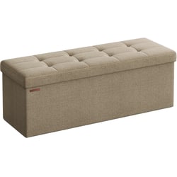BRIAN & DANY Banc de Rangement, Coffre de Rangement, Pouf Pliable, Montage Facile, pour Salon, Chambre, Entrée, Kaki, 76 x 38 x 38 cm
